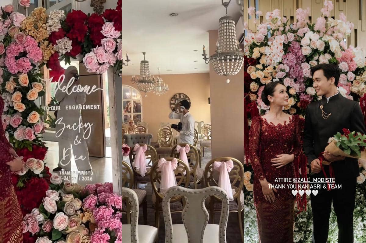 Intip Inspirasi Dekorasi Pertunangan Dea Annisa, Tema Floral Coquette!