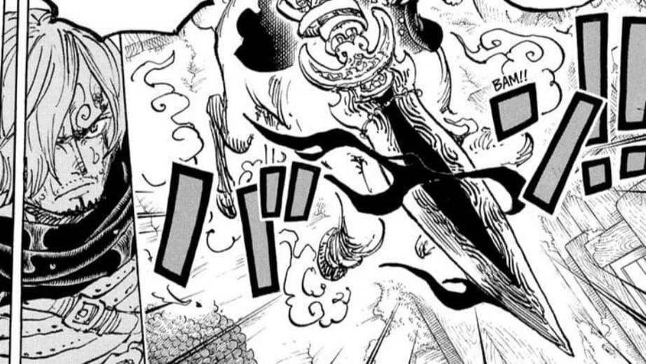Rimoshifu Killingham mengerahkan Longinus. (Dok. Shueisha, Eiichiro Oda/One Piece)
