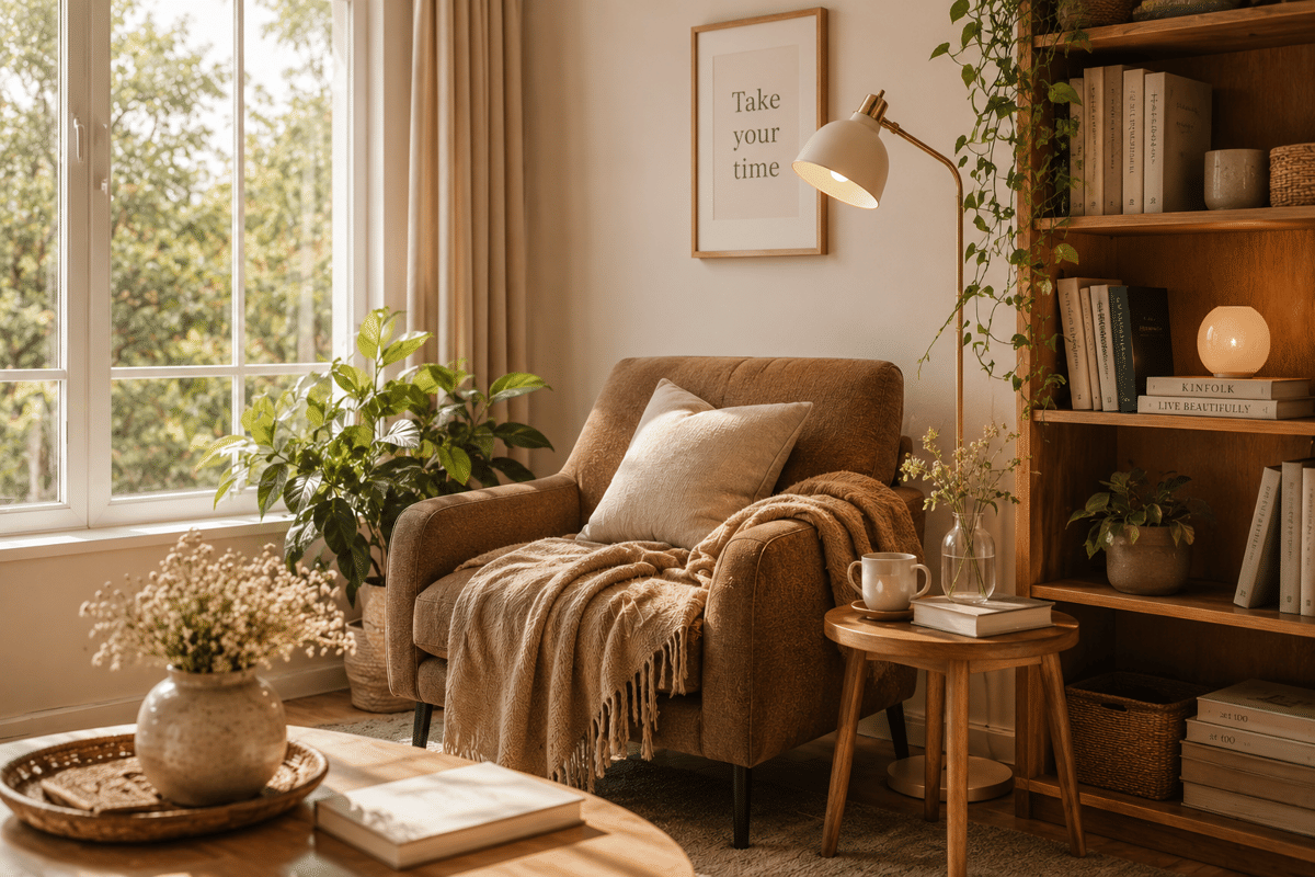 ilustrasi ruangan cozy corner