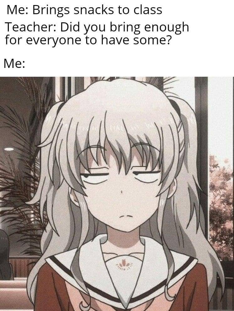 meme anime tentang camilan