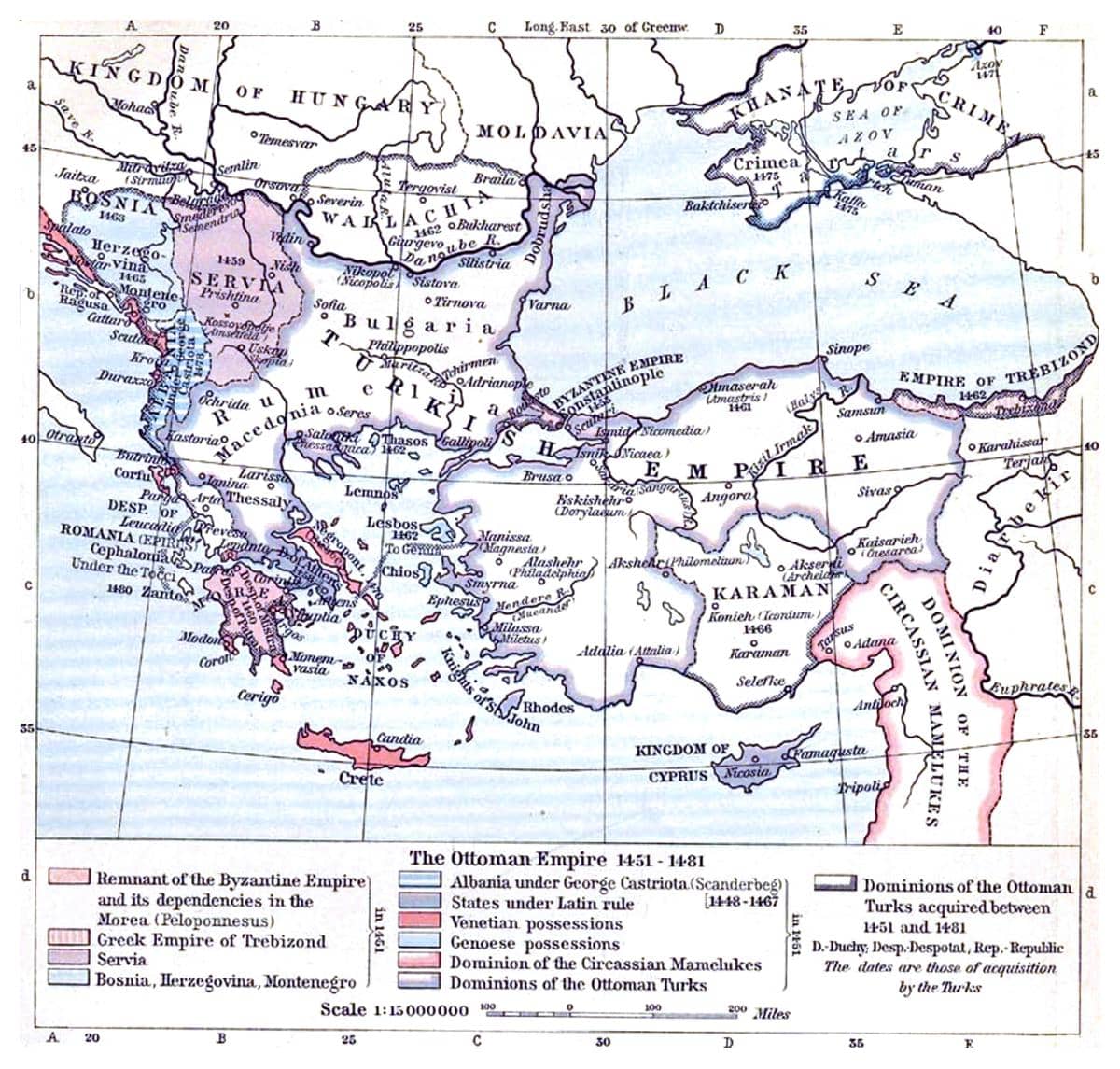 peta Kekaisaran Ottoman, dinasti yang mengambil nama dari Osman I