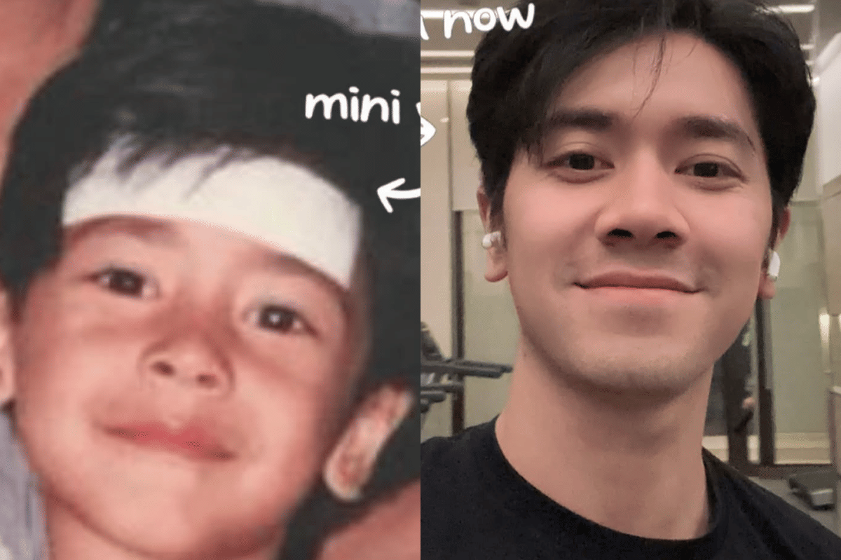 Potret Emir Mahira mengikuti tren mini me vs you now dalam unggahan terbaru di akun Instagram pribadinya.