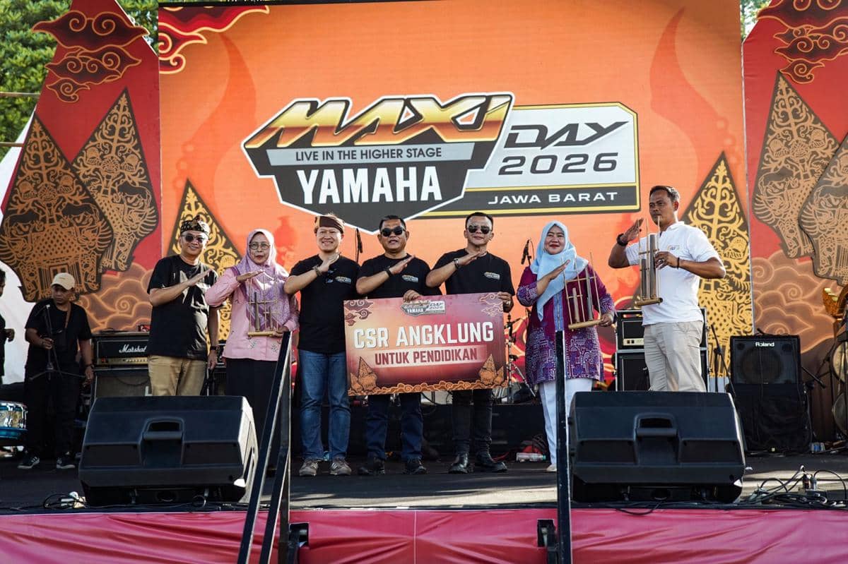 Suasana acara Maxi Day Yamaha yang sukses digelar di Kuningan, Jawa Barat, dengan peserta dan aktivitas komunitas.
