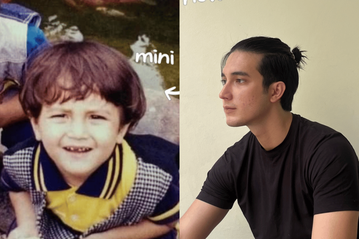 Potret Junior Robert mengikuti tren mini me vs you now dari akun Instagram miliknya @juniorrobertss.