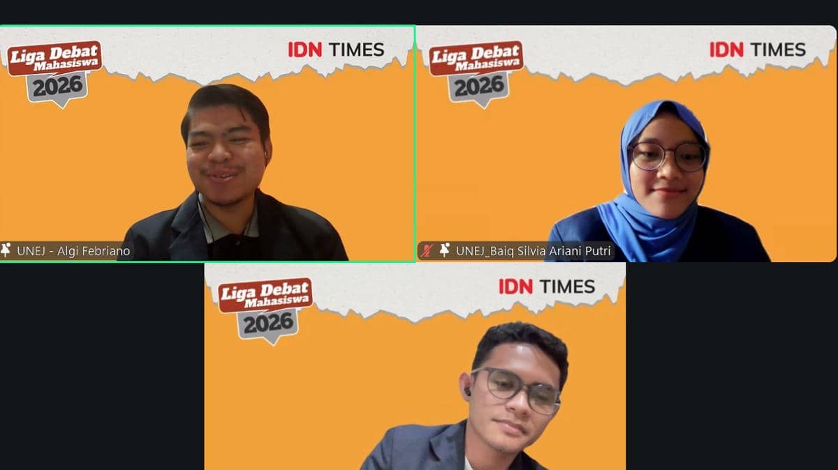 Tim UNEJ pada babak penyisihan Liga Debat Mahasiswa 2026. (Dok. IDN Times)