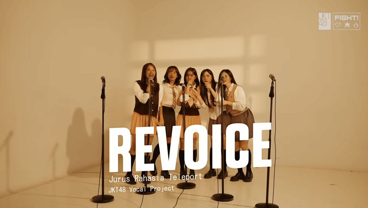 Cuplikan REVOICE JKT48 yang diunggah melalui kanal YouTube resmi JKT48 dalam tangkapan layar video promosi.
