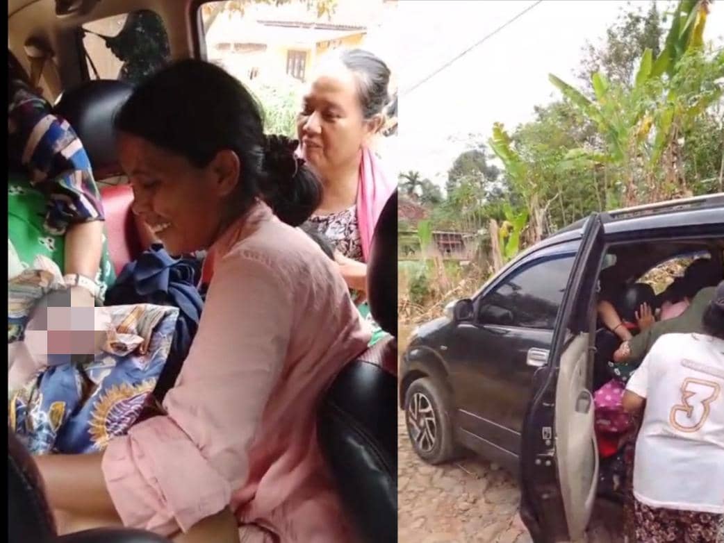 Viral! Ibu Berjuang Melahirkan dalam Mobil di Jalan Rusak Way Kanan