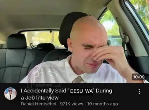 meme anime tentang pewawancara