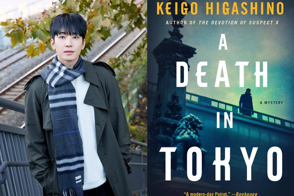 Wonwoo SEVENTEEN dan cover buku A Death In Tokyo karya Keigo Higashino