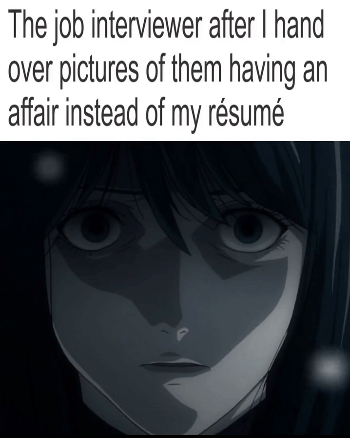 meme anime tentang pewawancara