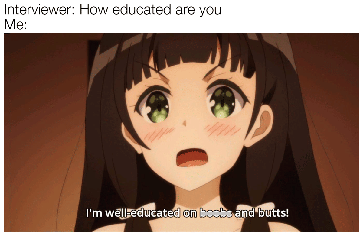 meme anime tentang pewawancara