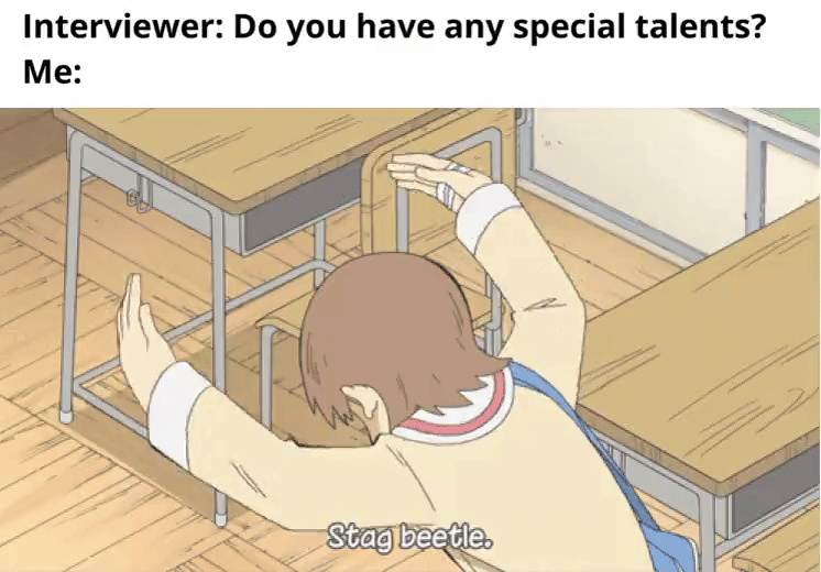 meme anime tentang pewawancara