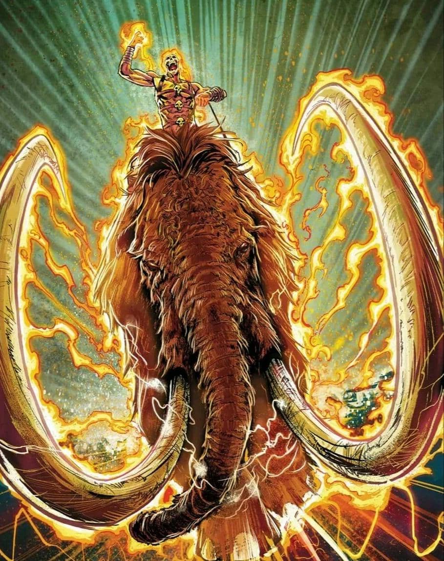 illustrasi ghost rider penunggang mamot