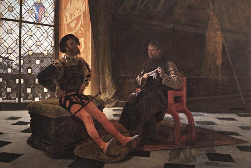 Lukisan Niccolò Machiavelli dan Cesare Borgia