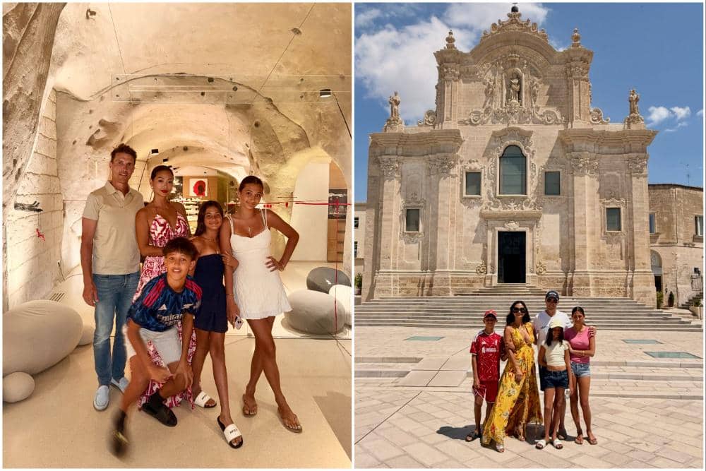 9 Potret Keluarga Indah Kalalo Jalan-jalan di Kota Matera, Italia