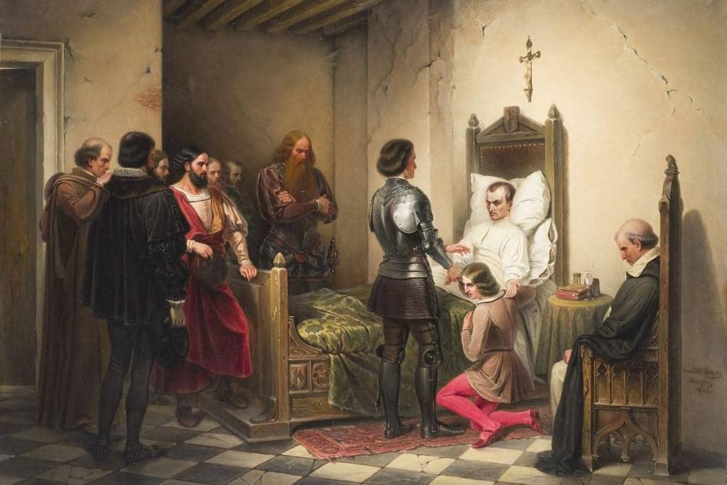 Ilustrasi wafatnya Niccolò Machiavelli