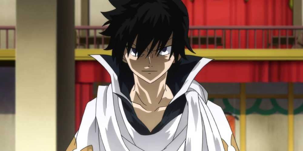 Visual magic mata iblis dalam anime Fairy Tail produksi A-1 Pictures, dengan efek kekuatan sihir bertema mata iblis.