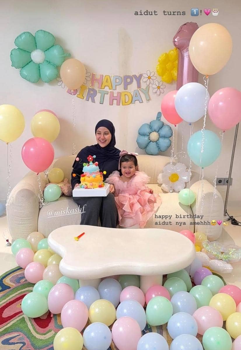 ulang tahun Aisha, anak Yislam Jaidi dan Miskah Shafa