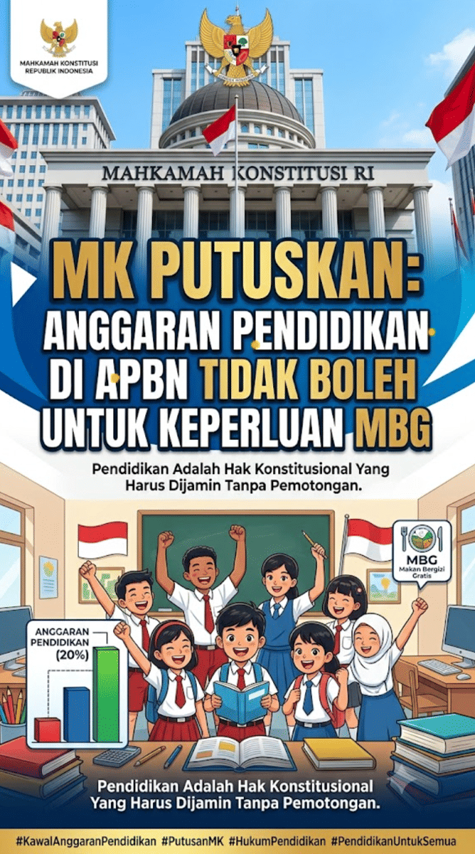 CEK FAKTA: MK Minta Anggaran Pendidikan Tak Boleh Dipakai untuk MBG