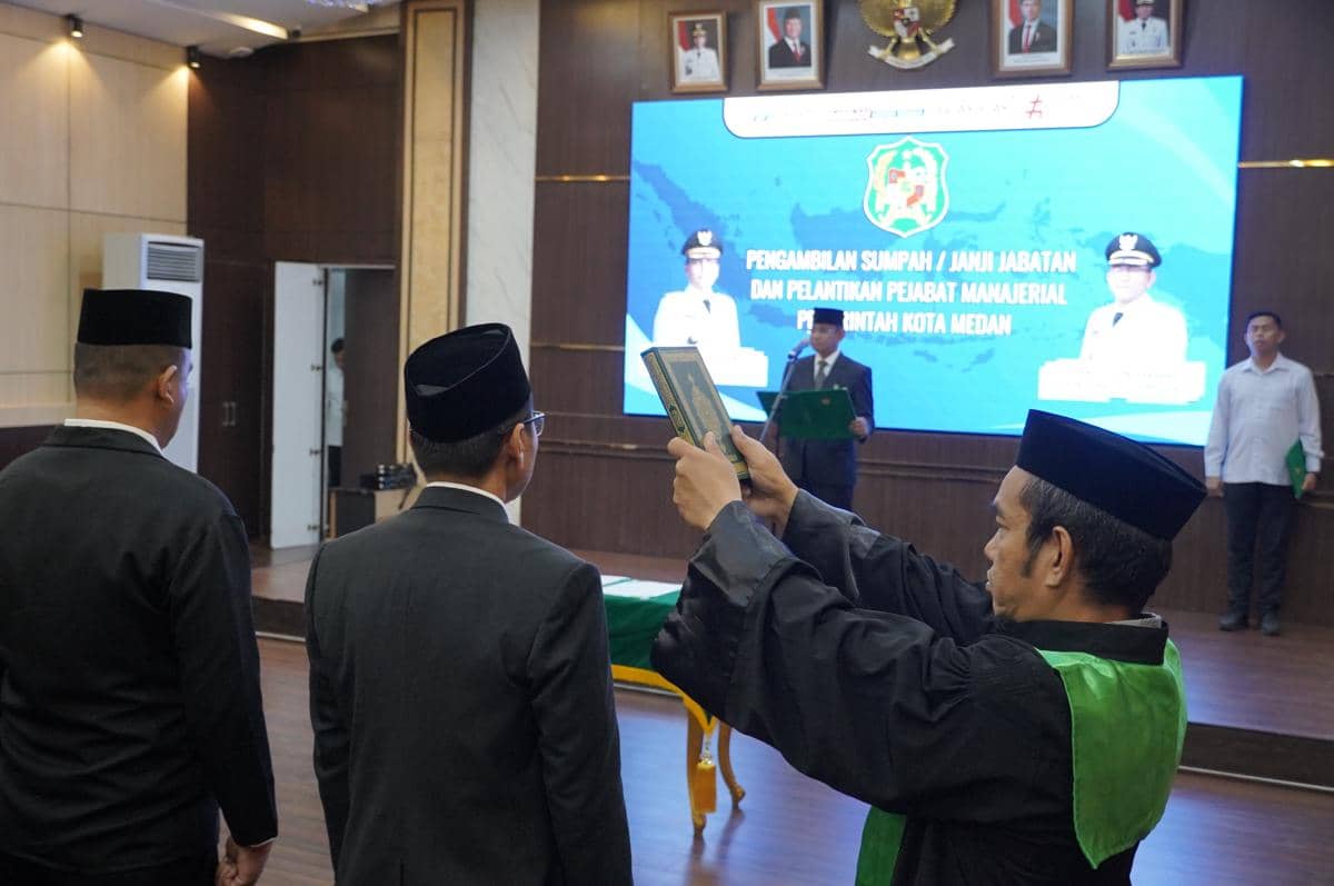 Tugas Terakhir Wiriya Lantik 22 Pejabat Pemko Medan, Berikut Daftarnya