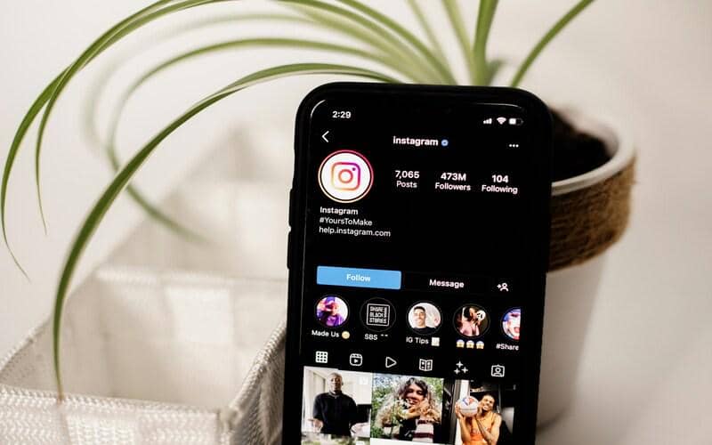 ilustrasi tagar pada bio Instagram
