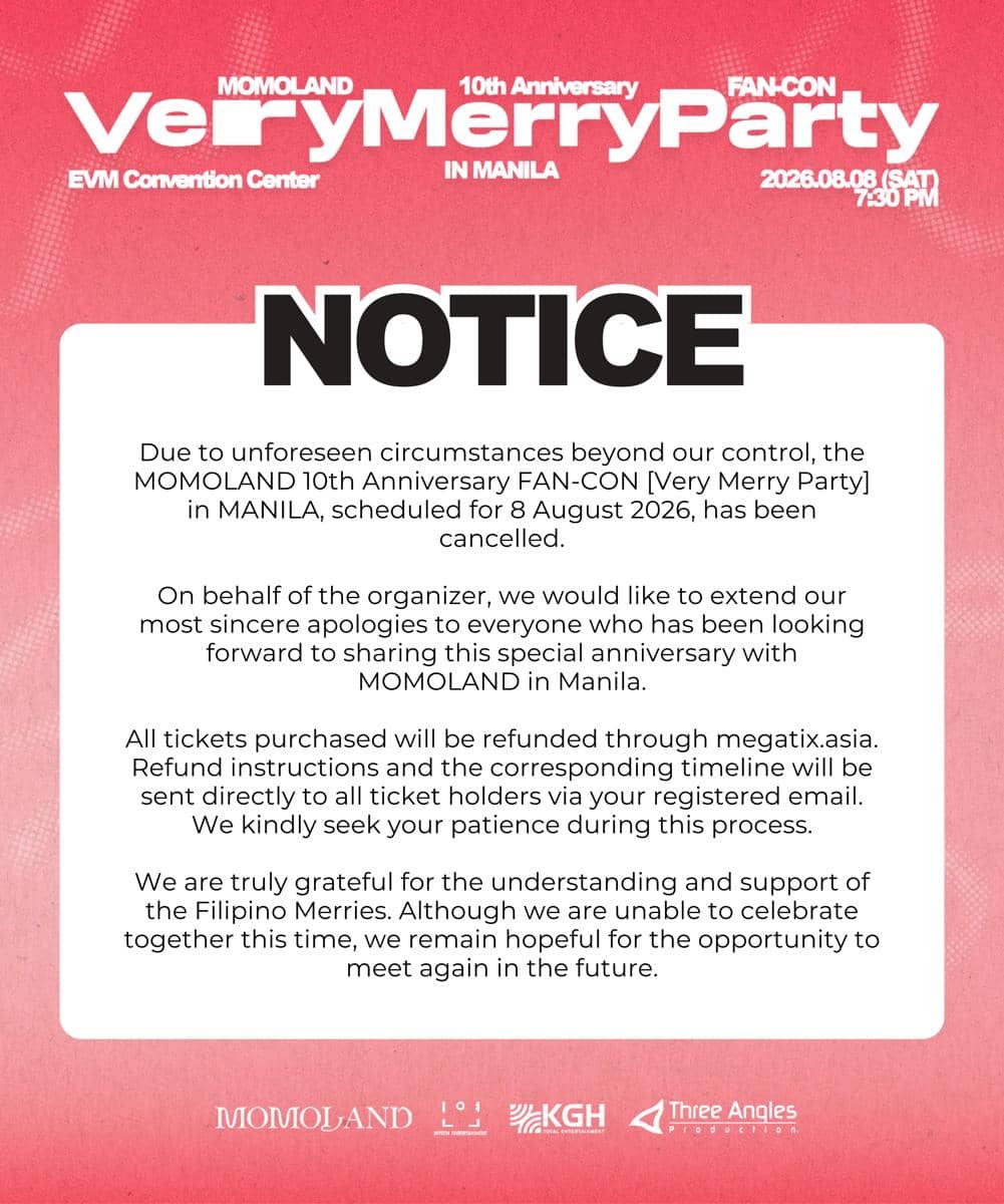 Pembatalan fancon MOMOLAND di Manila