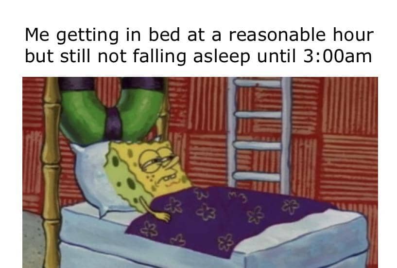 meme SpongeBob tentang kasur