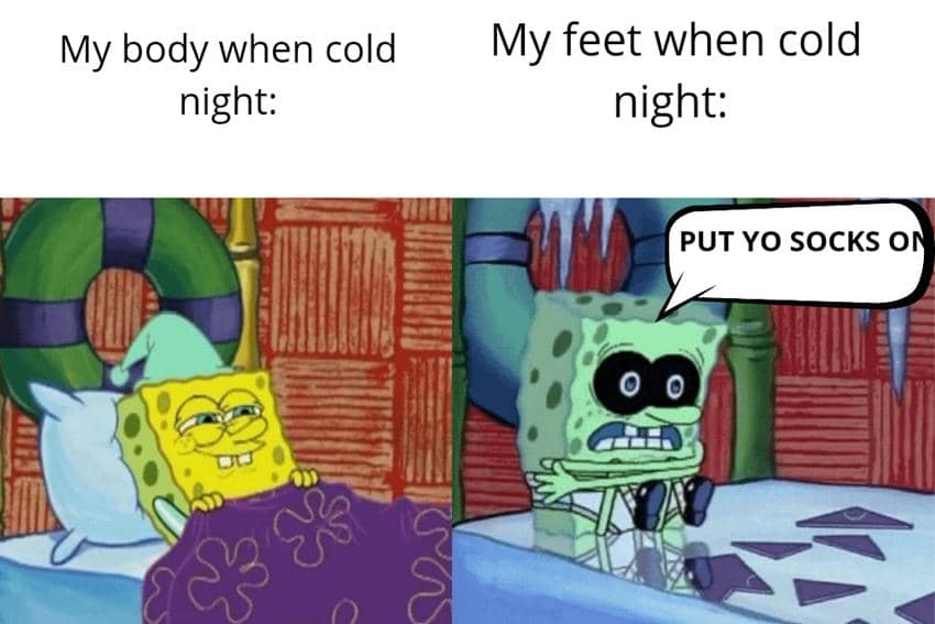 8 Meme Kartun tentang Kaus Kaki, Enak Dipakai pas Cuaca Dingin