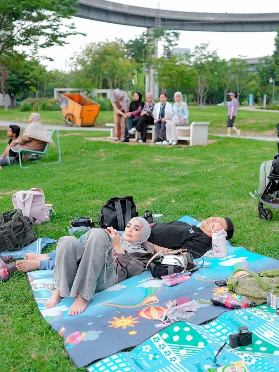 Ashanty, Aurel dan Keluarga Piknik di Han River Korea (instagram.com/ashanty_ash)