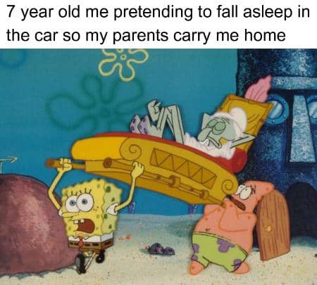 meme SpongeBob tentang kasur