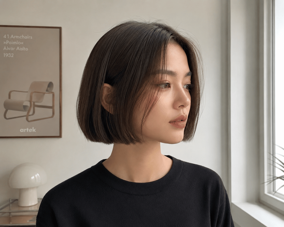 Ilustrasi gaya rambut Scandi Bob