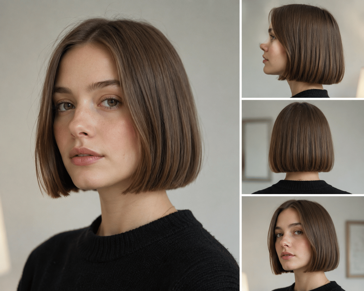 Ilustrasi gaya rambut Scandi Bob
