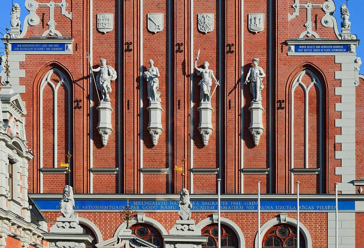 Fasad House of the Blackheads di Riga, Latvia.