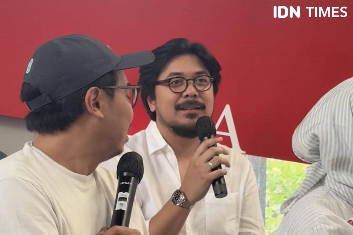 para musisi di presscon EP Garis Tegak pada Kamis (30/7/2026)