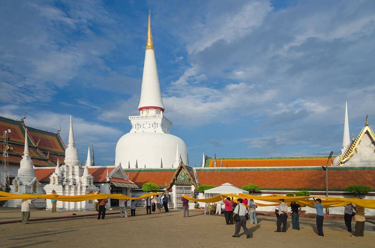Potret Wat Phra Mahathat Woramahawihan, Nakhon Si Thammarat, Thailand