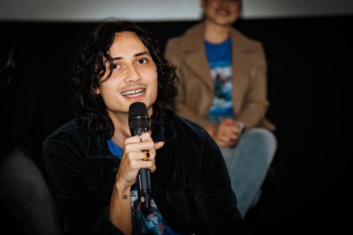 Samo Rafael berbicara dalam konferensi pers film "Dan Bandung" di XXI Plaza Senayan, Jakarta, Rabu 29 Juli 2026.