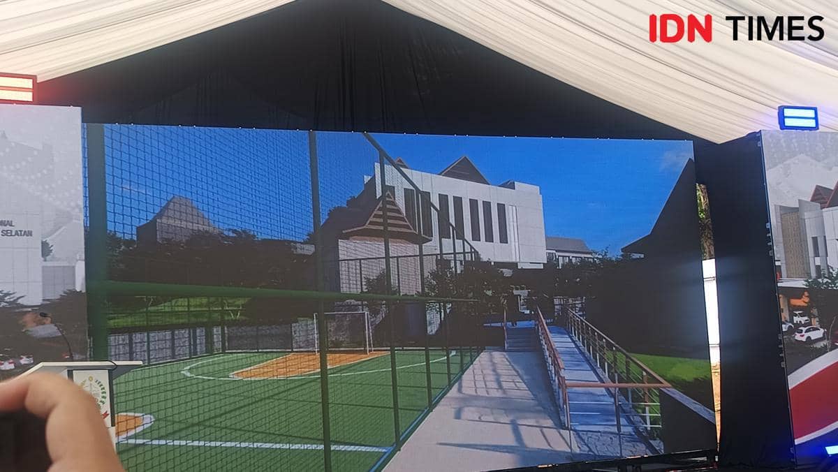 Desain arsitektur RS Regional Wilayah Selatan yang direncanakan dibangun di Malino, Kabupaten Gowa.