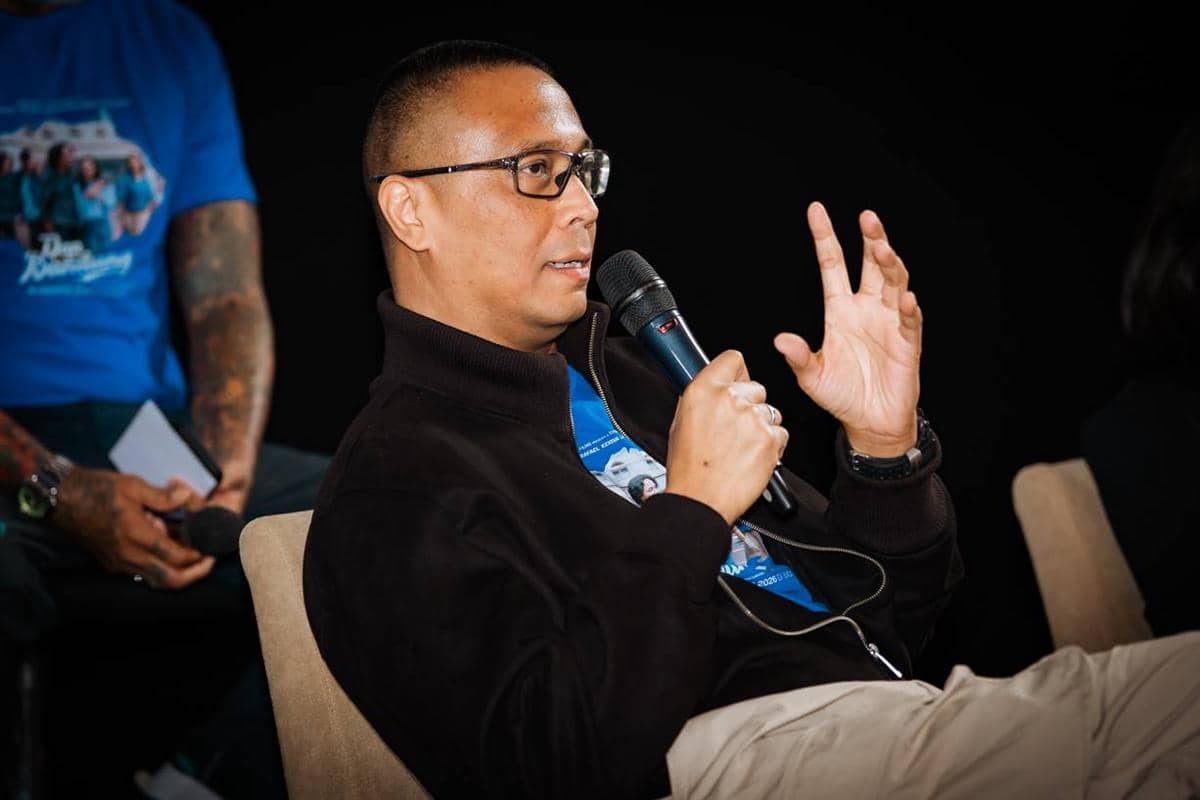 Rudi Soedjarwo saat konferensi pers film "Dan Bandung" di XXI Plaza Senayan, Jakarta, Rabu, 29 Juli 2026.
