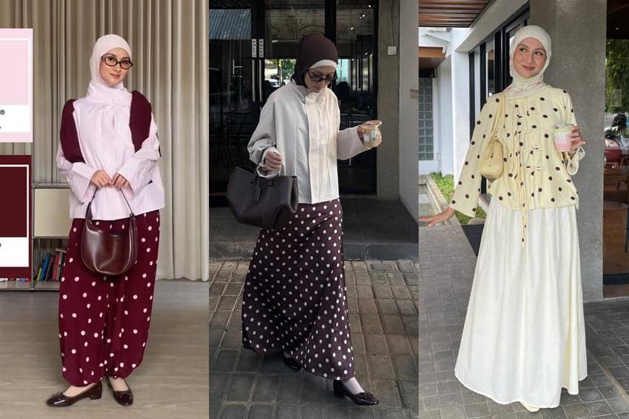 Tren Polkadot Comeback, Ini 8 Inspirasi OOTD Stylish ala Inas Rana