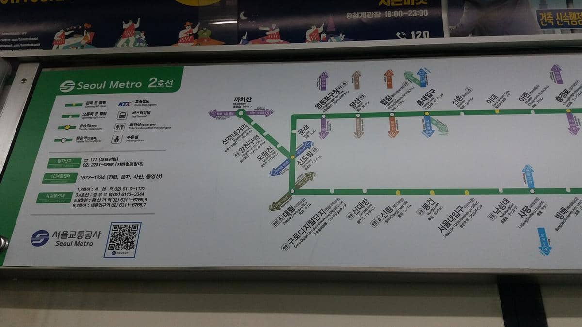 ilustrasi simbol transit metro Seoul