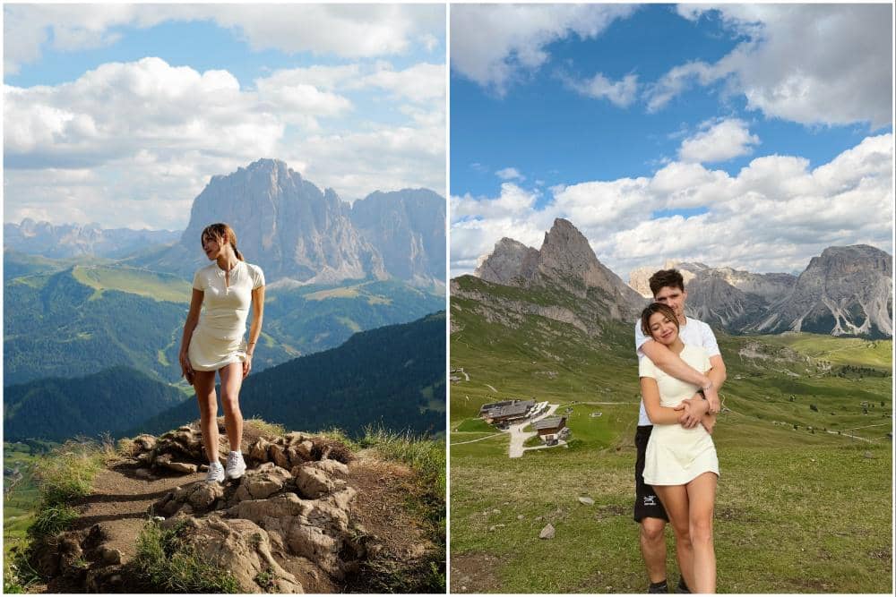 10 Potret Regina Phoenix Menikmati Keindahan Alam Pegunungan Dolomites