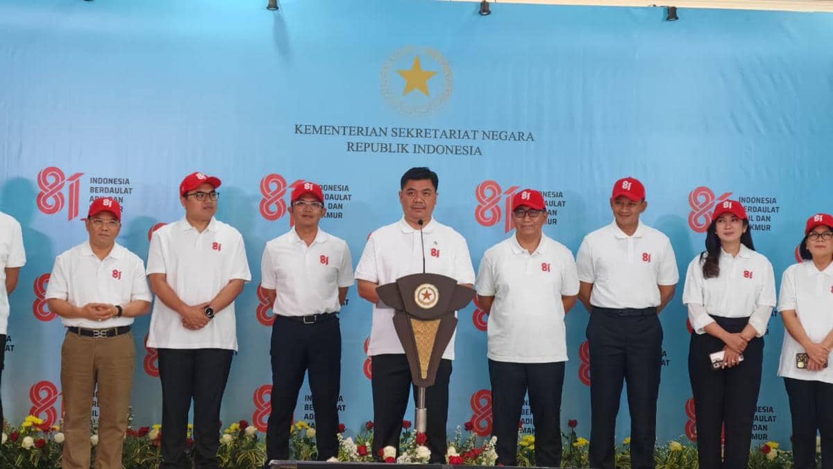 Konferensi pers penyampaian rangkaian agenda HUT ke-81 RI disampaikan Wakil Menteri Sekretaris Negara, Juri Ardiantoro (IDN Times/Ilman Nafi