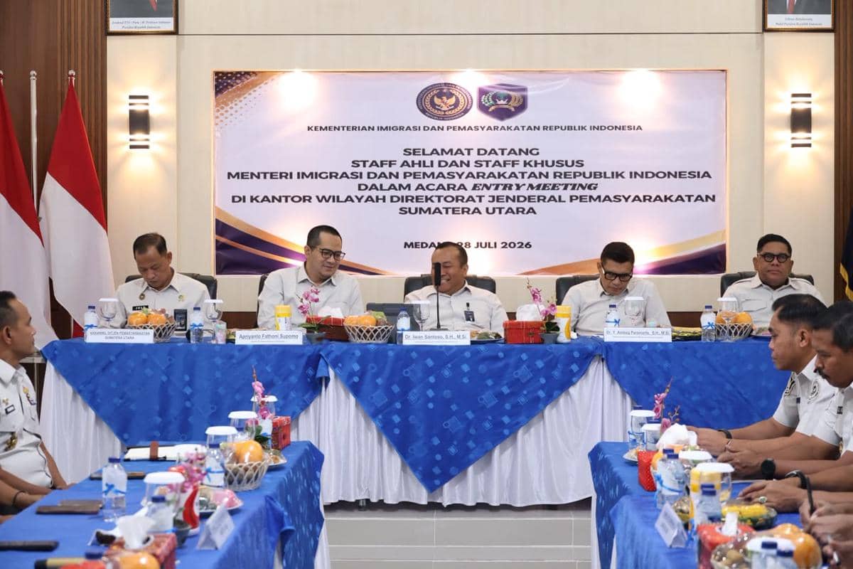 Kanwil Ditjen Imigrasi Sumut Ikuti Entry Meeting Evaluasi Pelayanan Publik