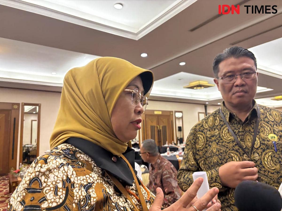 Dialog Bisnis Menyongsong Era Baru Koperasi yang diselenggarakan Kamar Dagang dan Industri Daerah Istimewa Yogyakarta (Kadin DIY) di Loman Park Hotel Yogyakarta, Jumat (31/7/2026). (IDN Times/Herlambang Jati Kusumo)