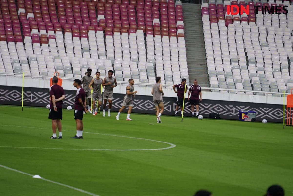 Potret latihan Aston Villa di Stadion Utama Gelora Bung Karno, Jumat (31/7/2026).