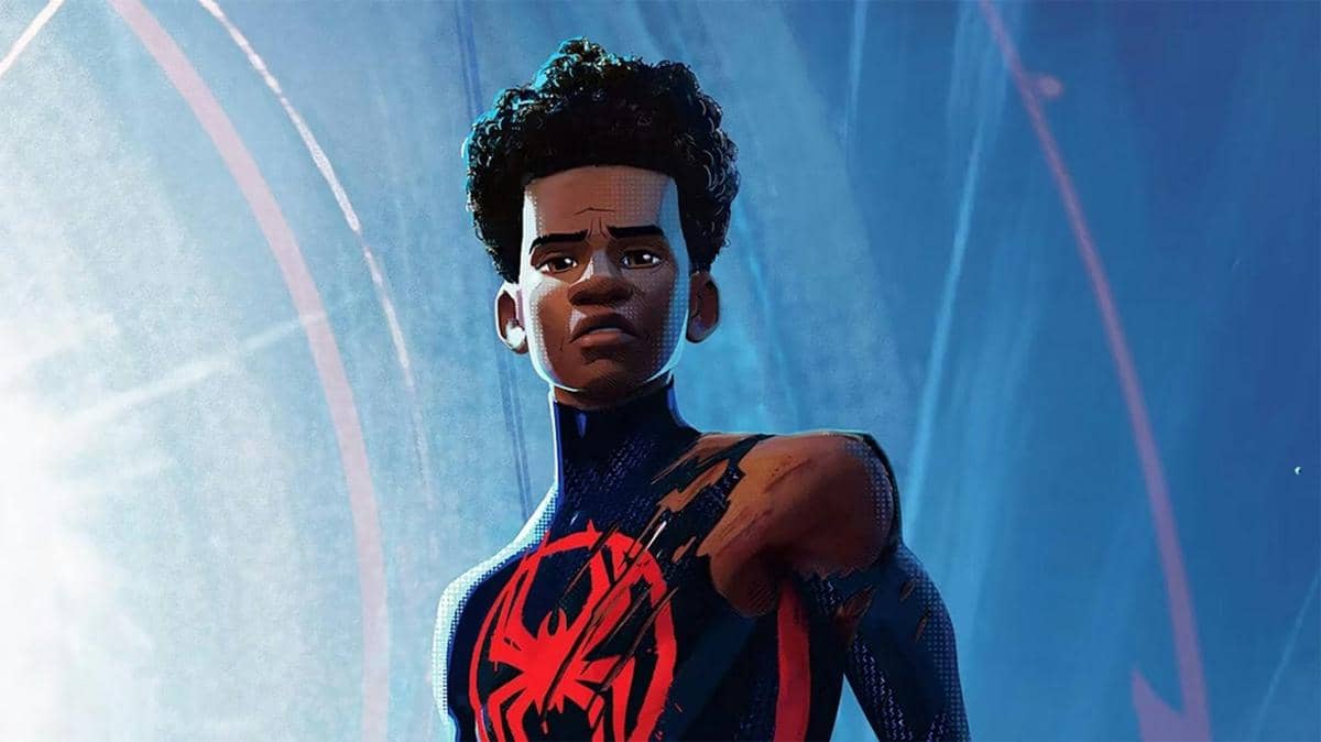 Miles Morales, karakter utama berbalut kostum Spider-Man, dalam film animasi Spider-Man: Across the Spider-Verse.