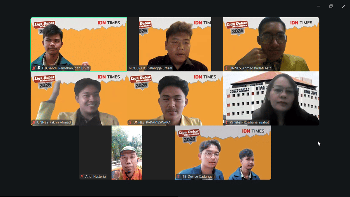 Liga Debat IDN Times 2026, ITB VS Unnes Adu Argumen Soal Royalti Ekraf