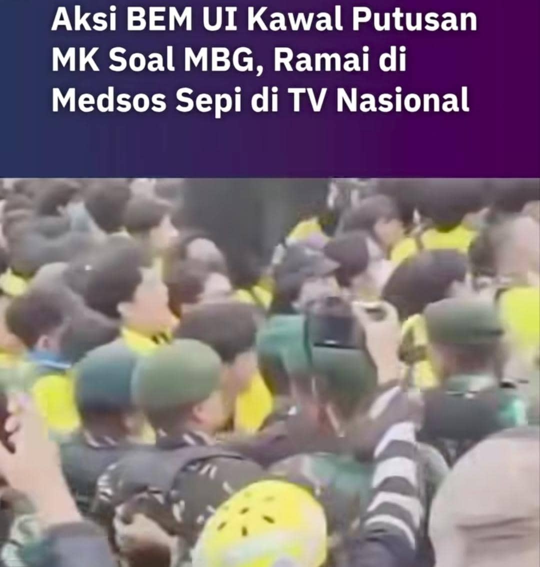 CEK FAKTA: Mahasiswa Gelar Demo hingga Ricuh saat Putusan MK soal MBG?