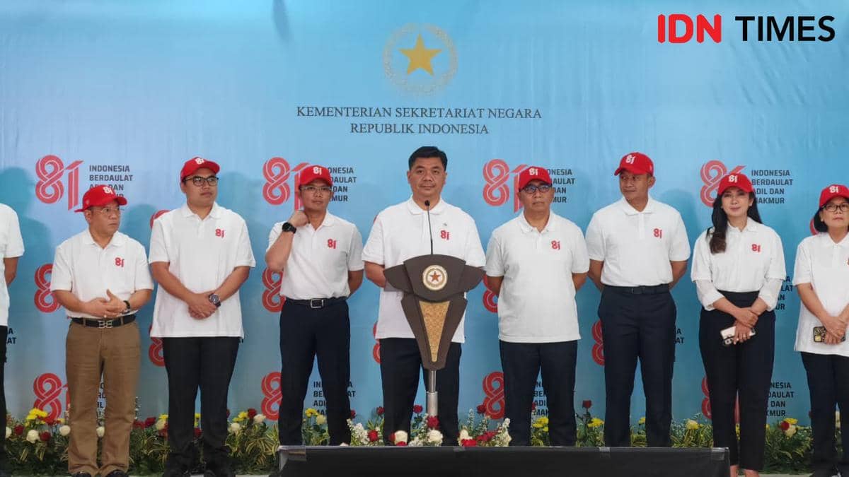 Konferensi pers penyampaian rangkaian agenda HUT ke-81 RI disampaikan Wakil Menteri Sekretaris Negara, Juri Ardiantoro (IDN Times/Ilman Nafi
