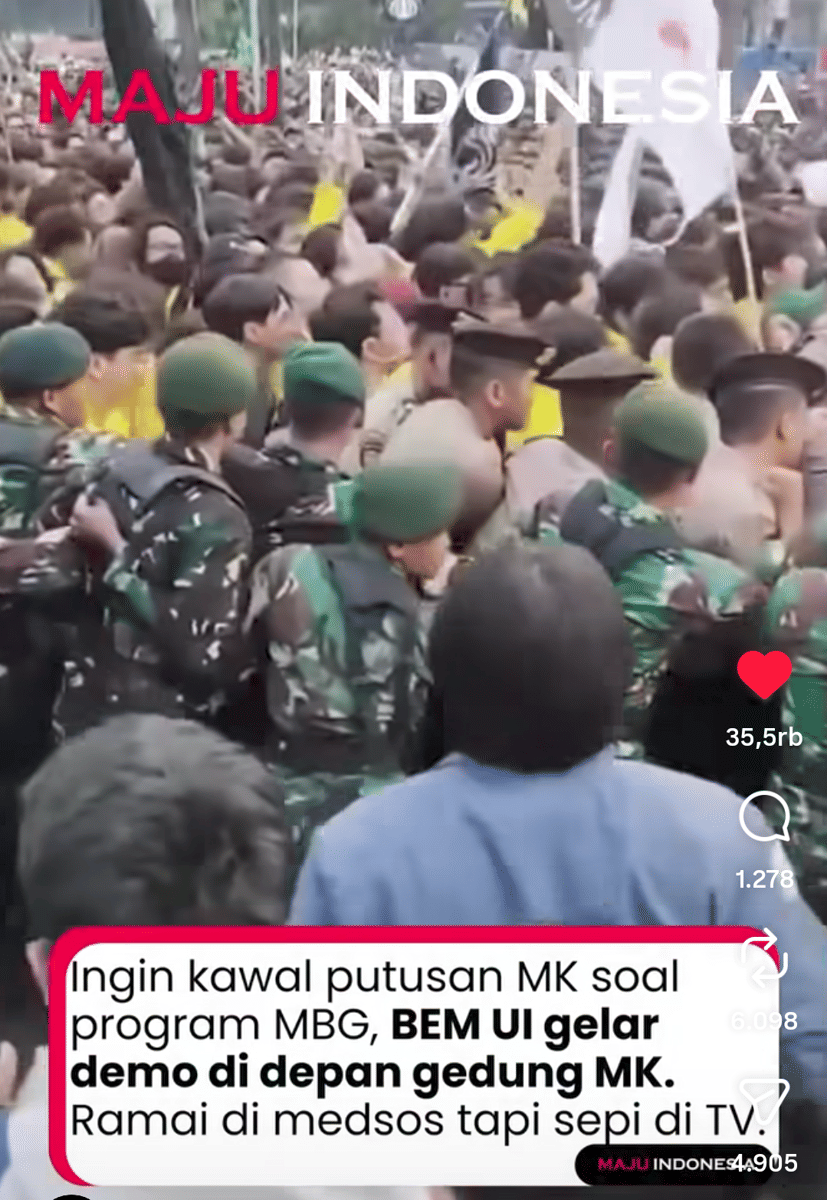 CEK FAKTA: Mahasiswa Gelar Demo hingga Ricuh saat Putusan MK soal MBG?